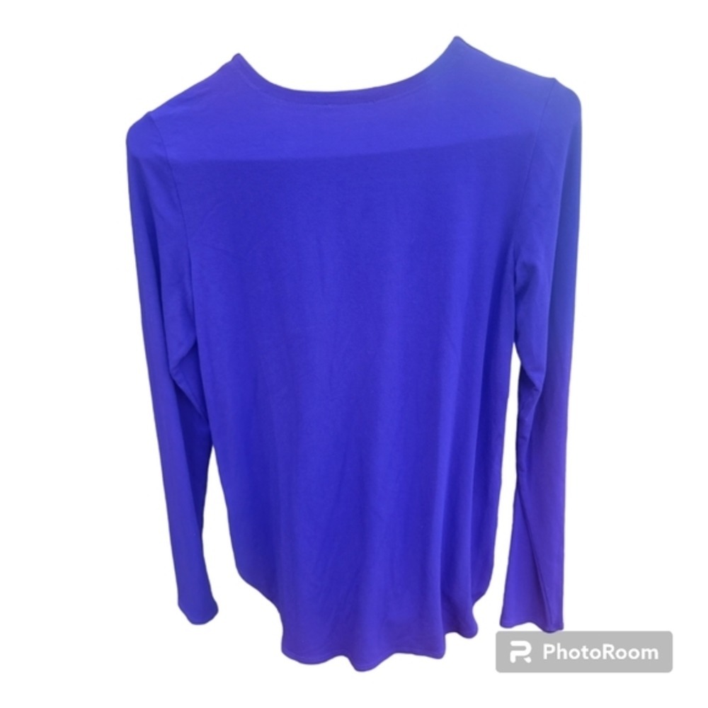 Womens Eileen Fisher Long Sleeve Purple Shirt Top Split Hem Size‎ Small S/P